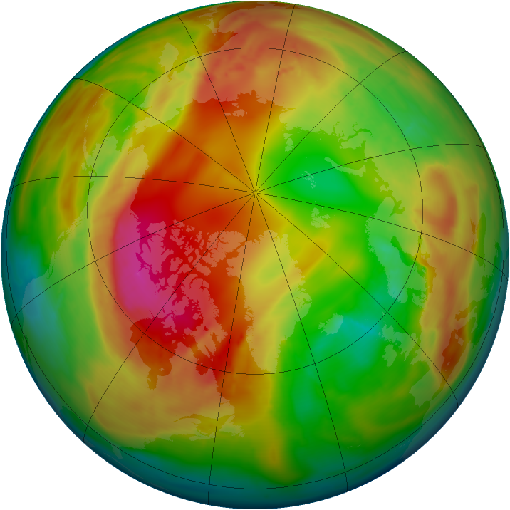 Arctic ozone map for 05 February 2015